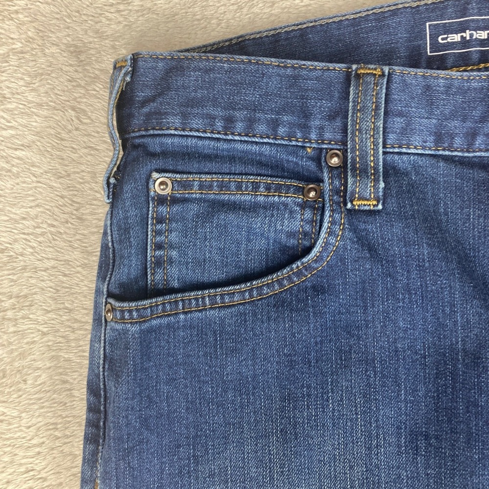 Carhartt Rugged Flex Relaxed Fit Jeans Mens 30x30 Dark Wash Blue Work BD2804-M - Picture 3 of 16